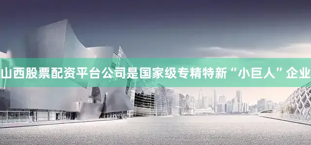 山西股票配资平台公司是国家级专精特新“小巨人”企业