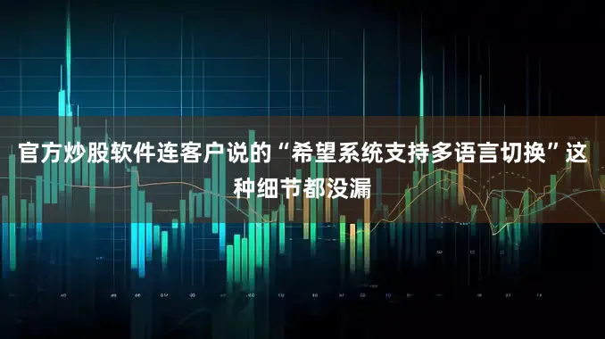 官方炒股软件连客户说的“希望系统支持多语言切换”这种细节都没漏